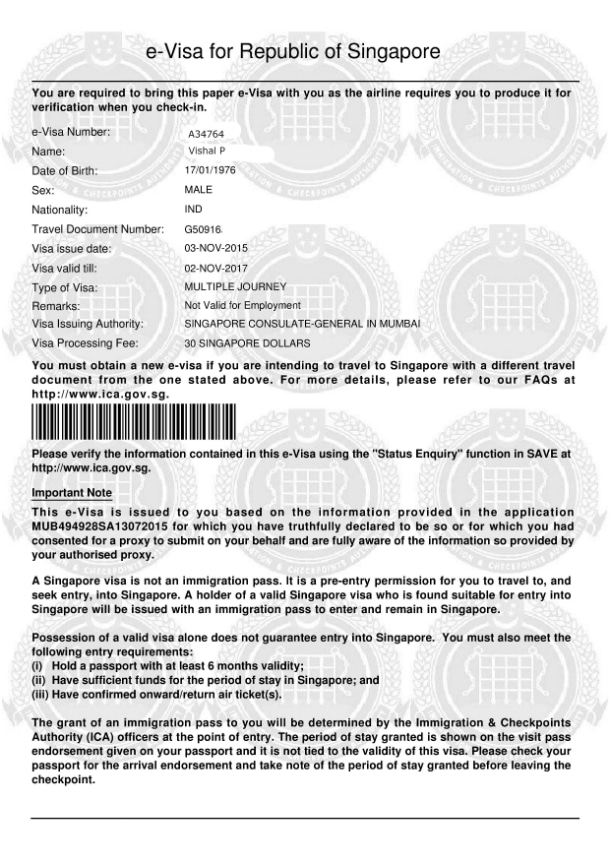 What Is Singapore EVisa And Visa Sticker Singapore Visa Online