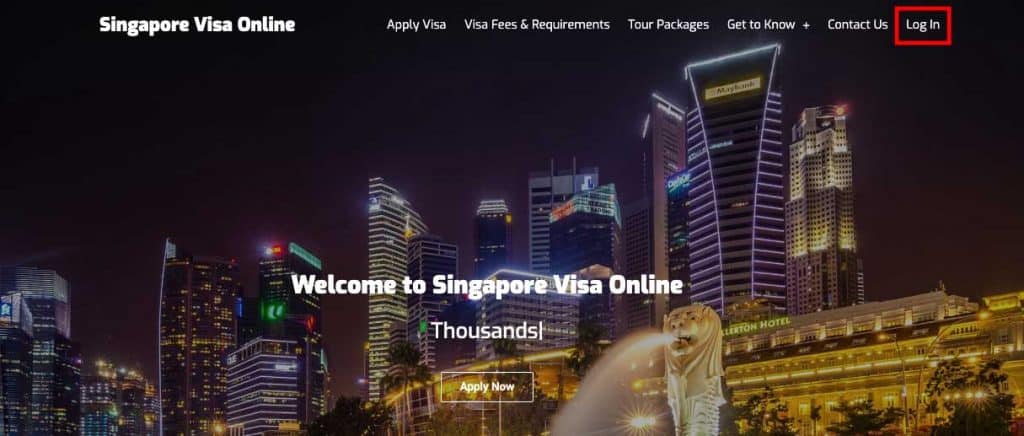 Singapore visa online login