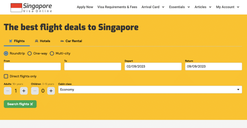 Singapore air ticket booking